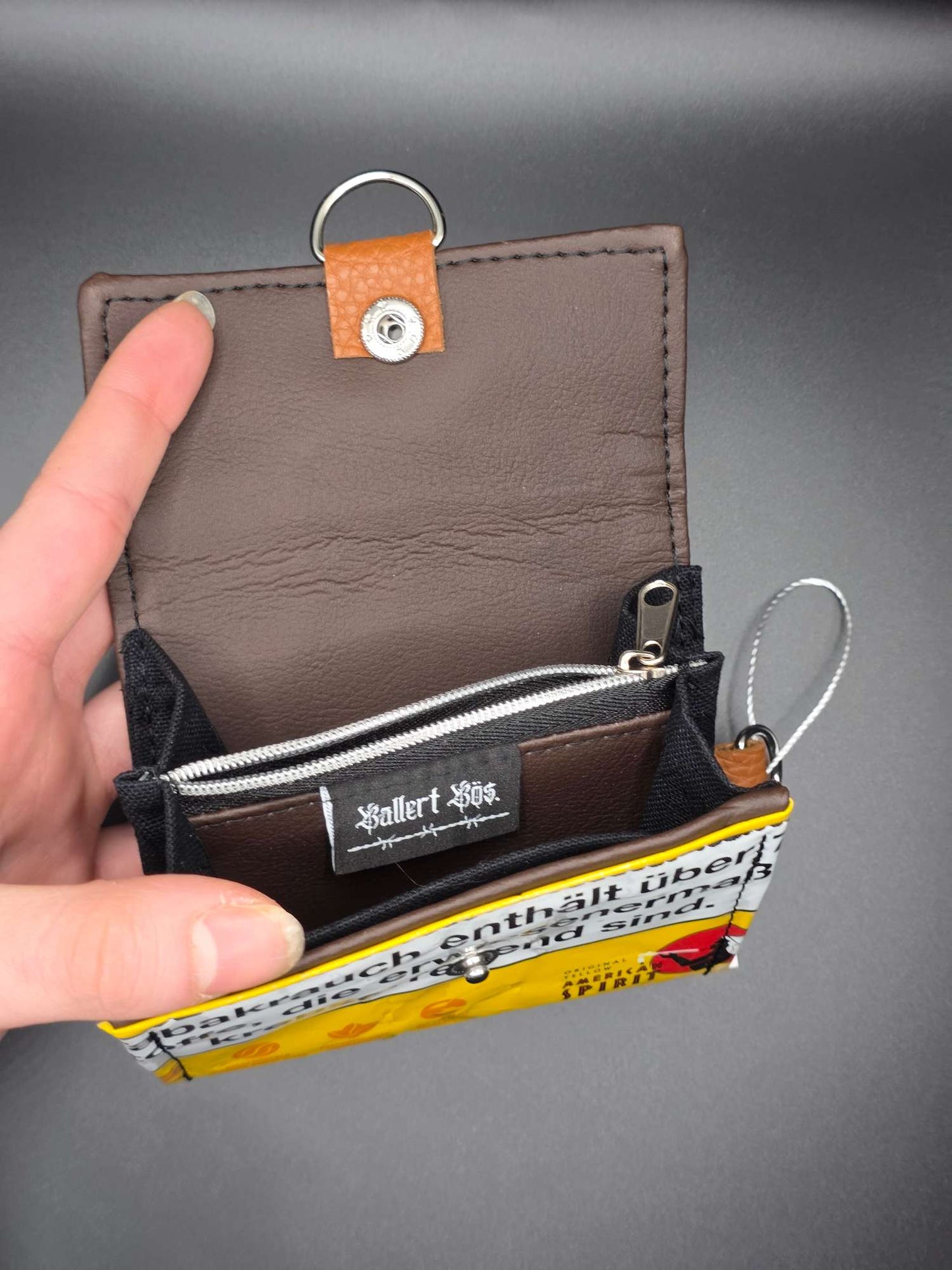 W12.4 wallet - upcycled, Hallo Katze