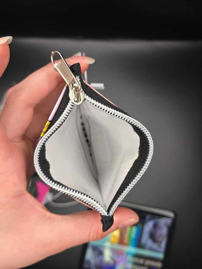✨️Holo✨️ MZ3.1-3 Mini Zip Wallets - Upcycled, rosa und blau