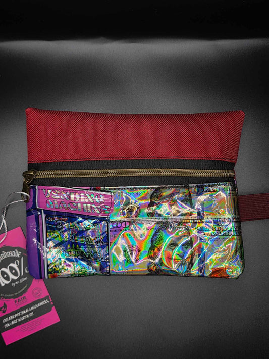 TB2.2 Trippy Zip Bag - upcycled, rot