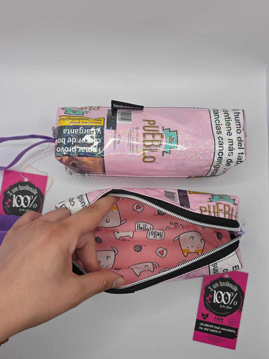 ✨️Holo✨️BB6.1-2 Boxy Bag Pencil Case - upcycled, rosa