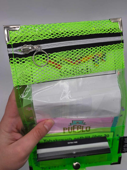 ☆Shaker Jelly Tabakbeutel, Transparent, neon grün