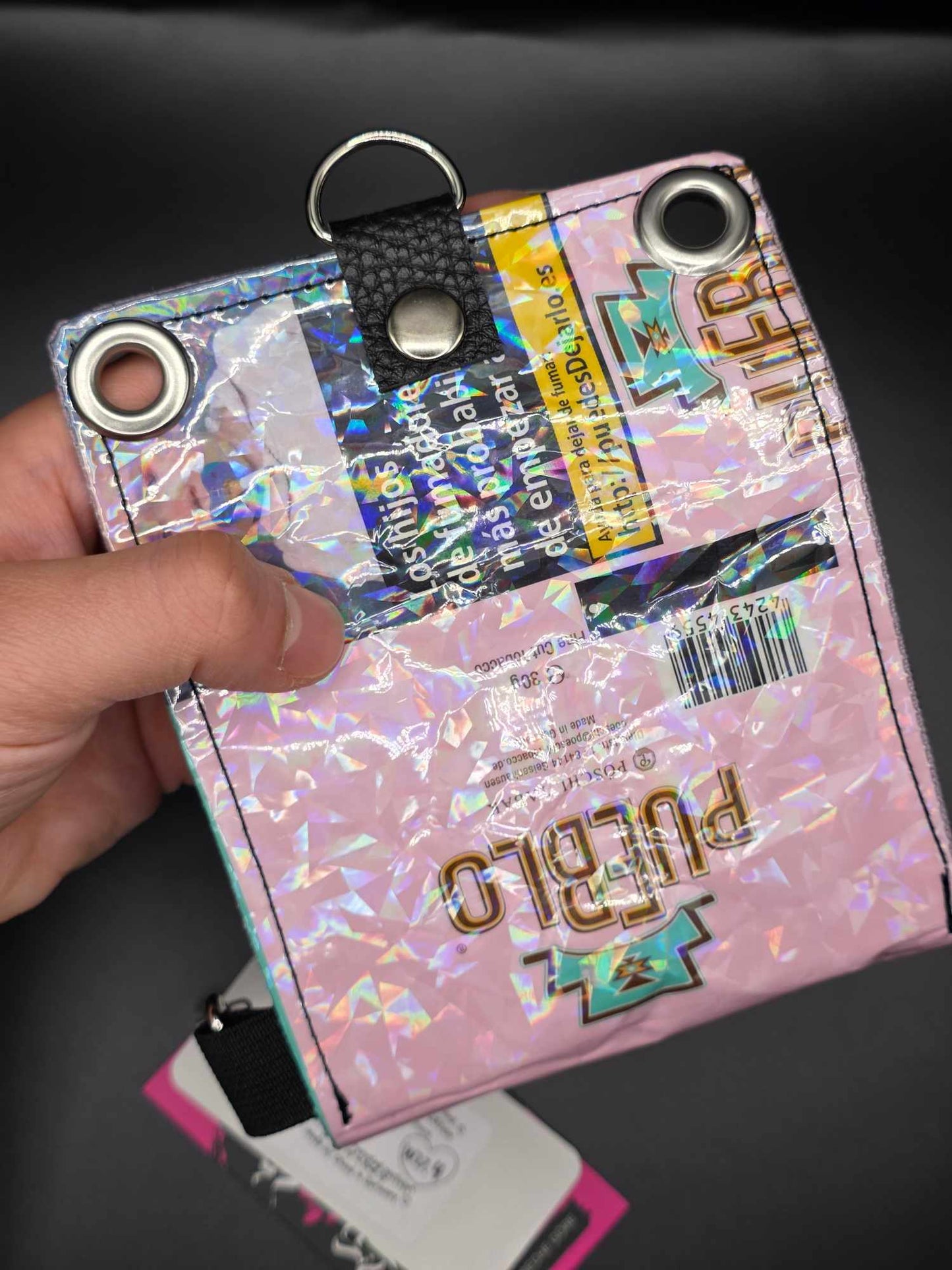 W17.4 wallet - upcycled, cats ✨️holo glass✨️