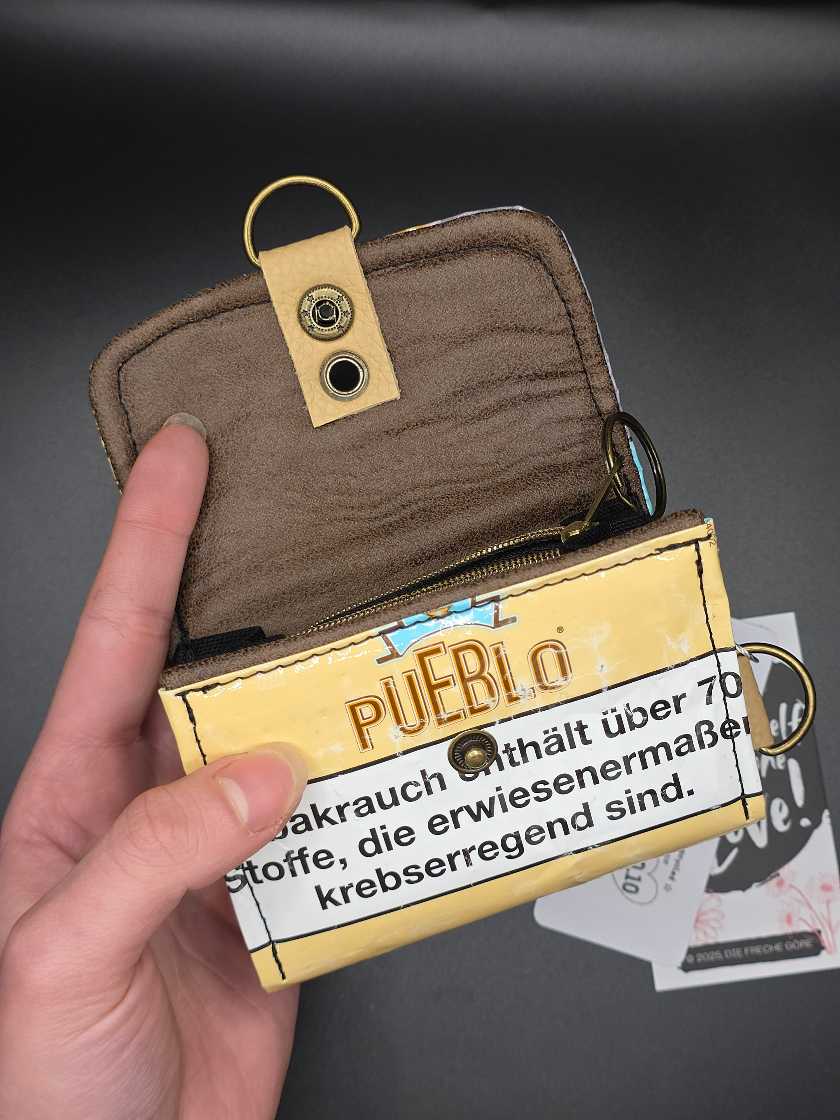 10.10 wallet - upcycled, beige cats