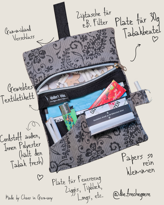 BTT Basic Tabacco Pouch - Cord, gray