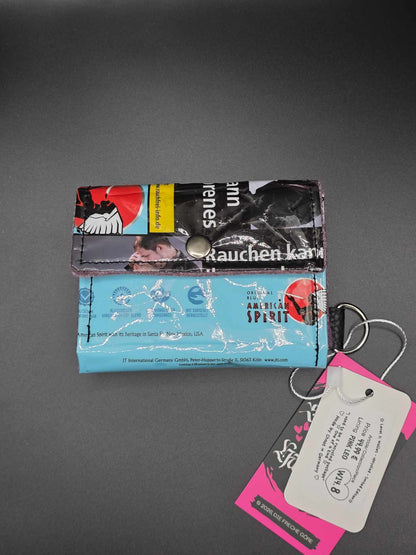 W14.8 wallet - upcycled, pink leo
