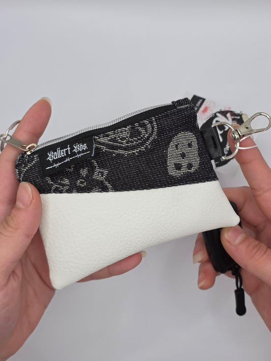 Mini Zip Wallet - White - Cats & Dogs