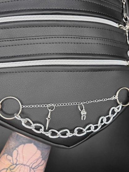 LB2.1+2 Leg Bag, black faux leather