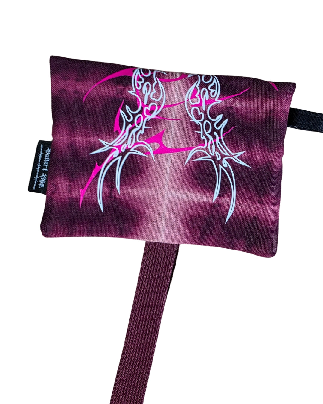 Batik „Tribals" Tabaktasche Bordeaux mit reflecteffect und neon