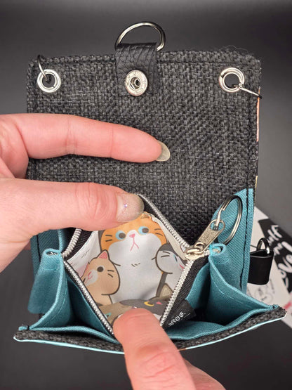 W11.1 wallet - upcycled, Cats inside