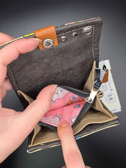 6.15 upcycling wallet - CATS PINK