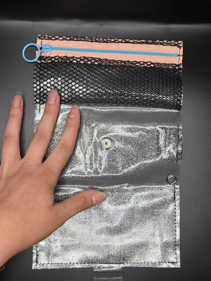 Vinyl Tabaktasche, Transparent, glitzer