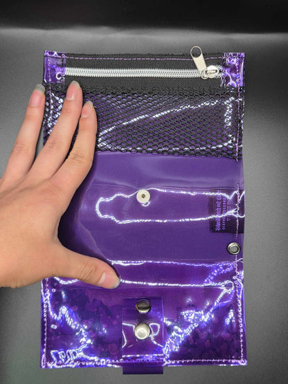 Vinyl Tabaktasche, Transparent, lila-schwarz