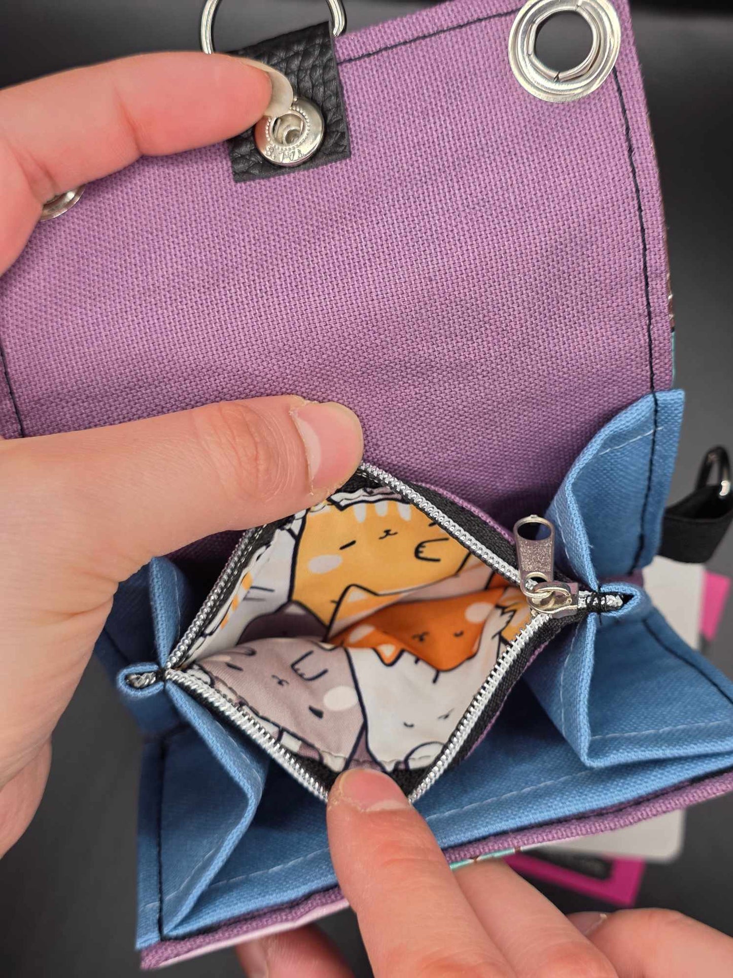 W17.8 wallet - upcycled, cats