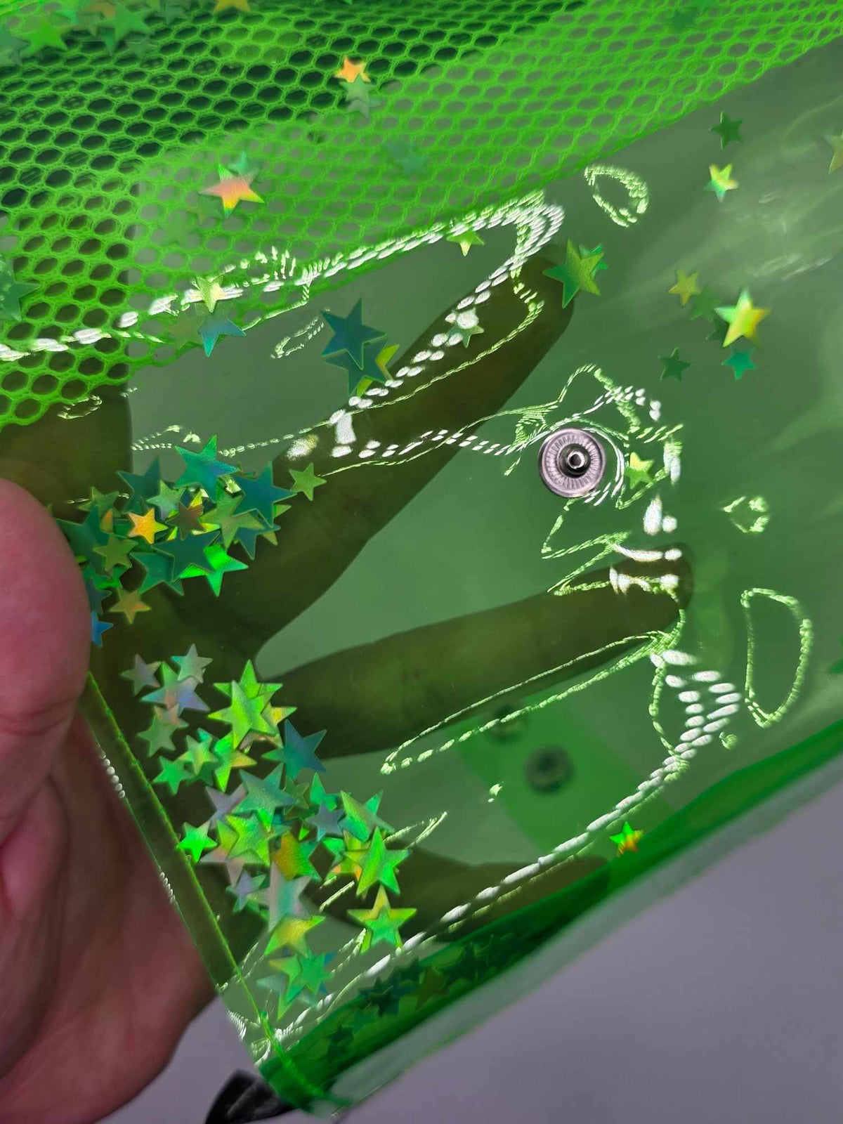 ☆Shaker Jelly Tabakbeutel, Transparent, neon grün