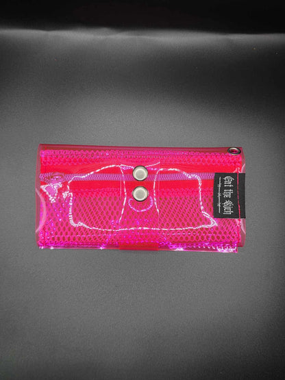 Vinyl Tabaktasche, Transparent, pink