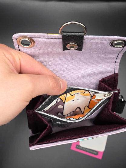 W17.4 wallet - upcycled, cats ✨️holo glass✨️