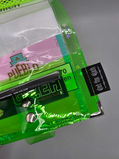 ☆Shaker Jelly Tabakbeutel, Transparent, neon grün