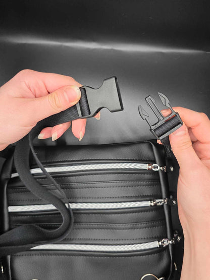 LB2.1+2 Leg Bag, black faux leather