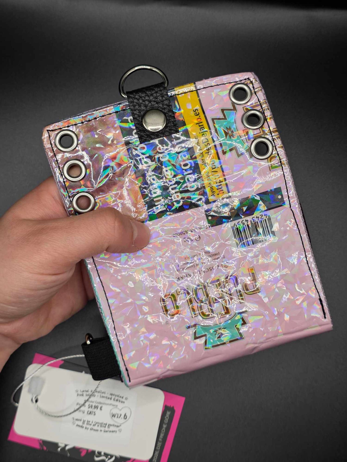 W17.6 wallet - upcycled, cats ✨️holo glass✨️