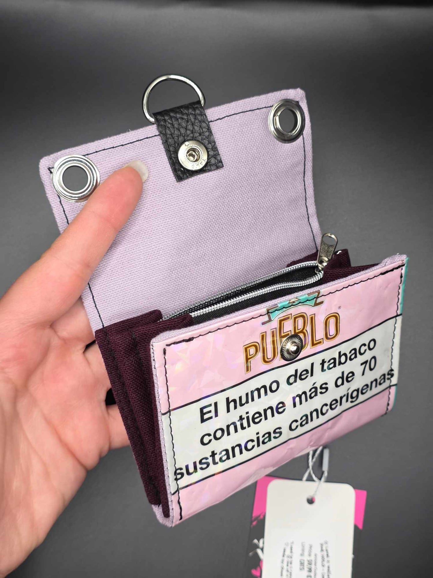 W17.4 wallet - upcycled, cats ✨️holo glass✨️