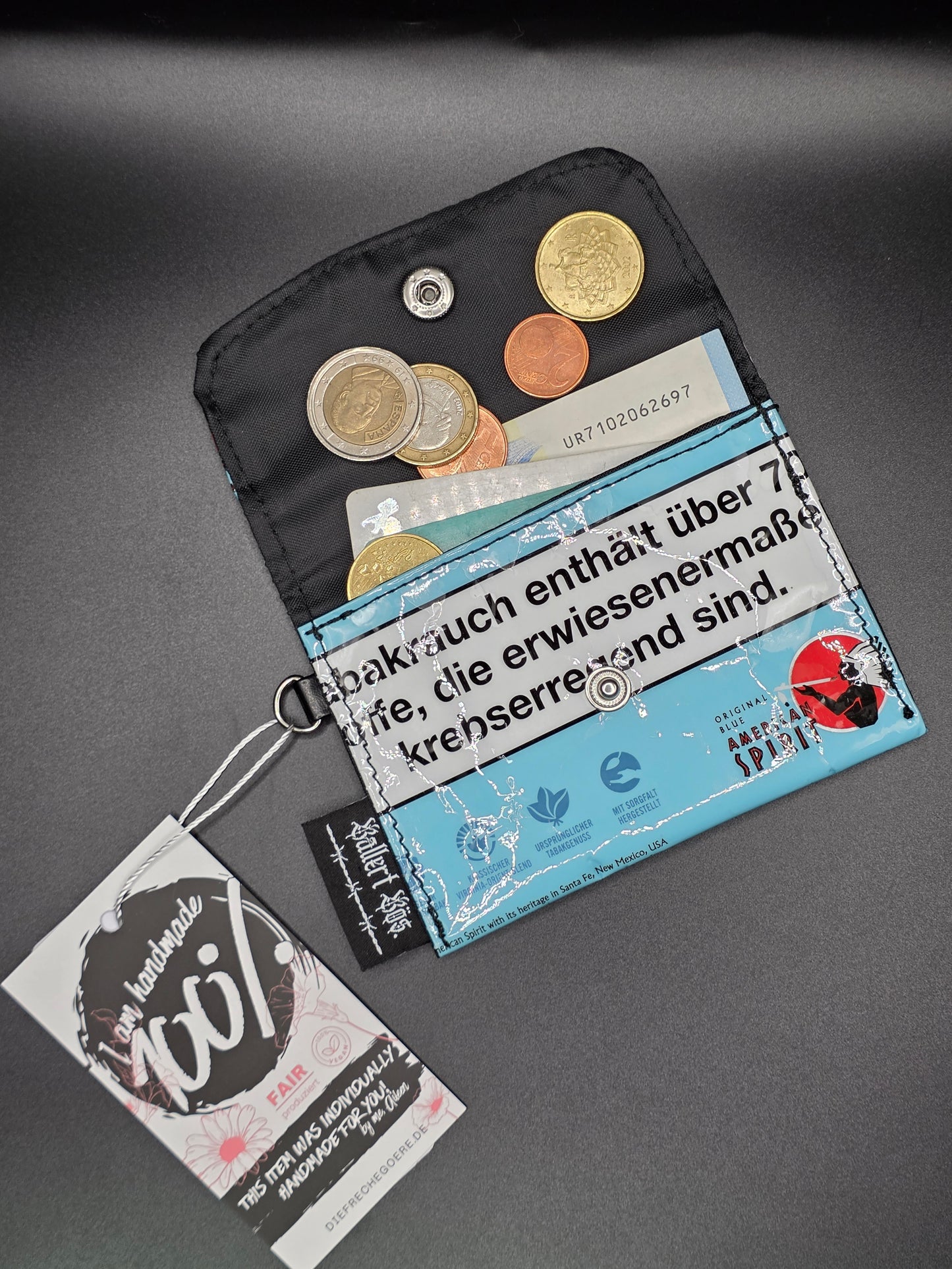 mini wallets, blue - Upcycled