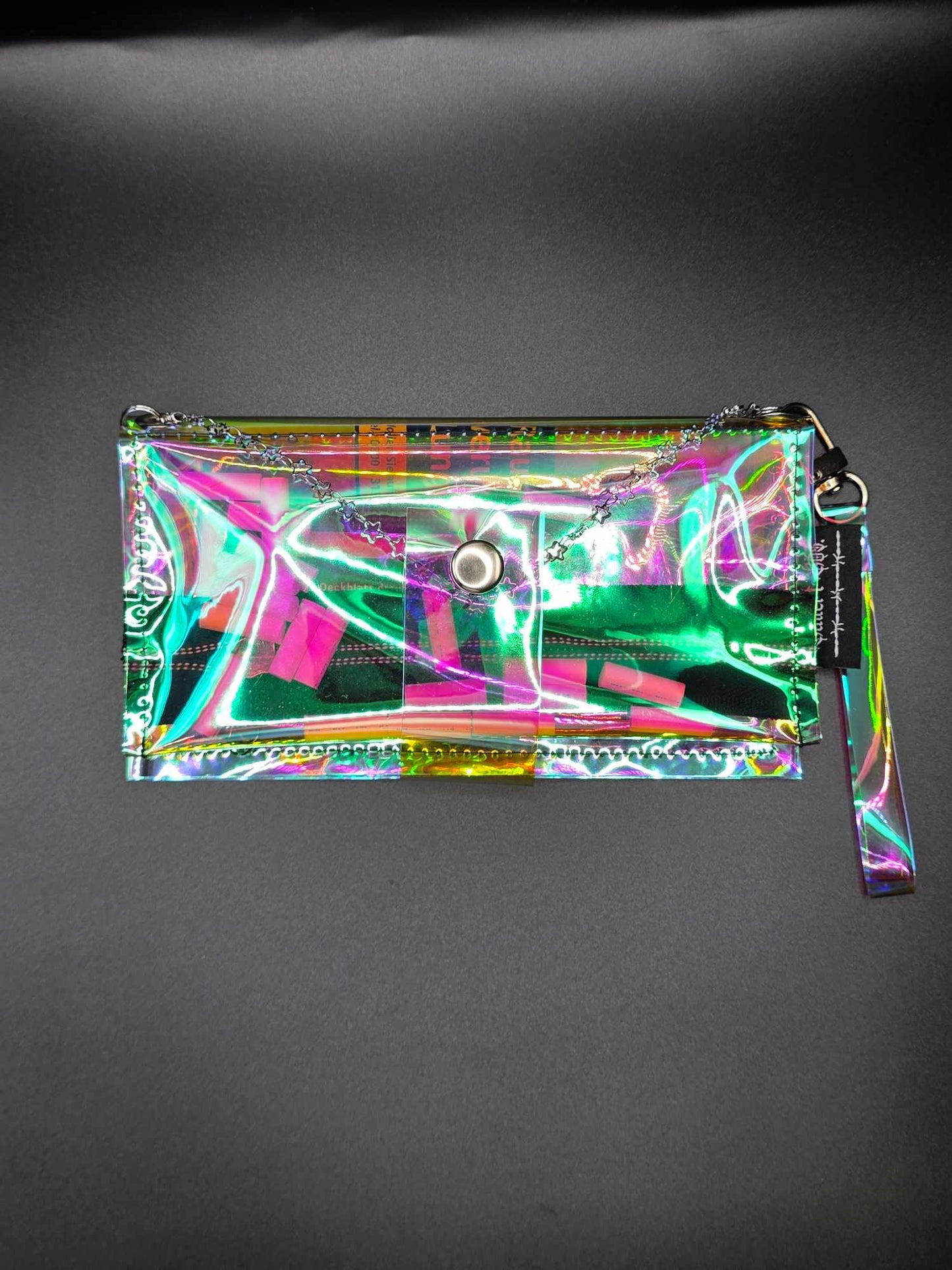 Vinyl Tabaktasche, Transparent, regenbogen-rosa
