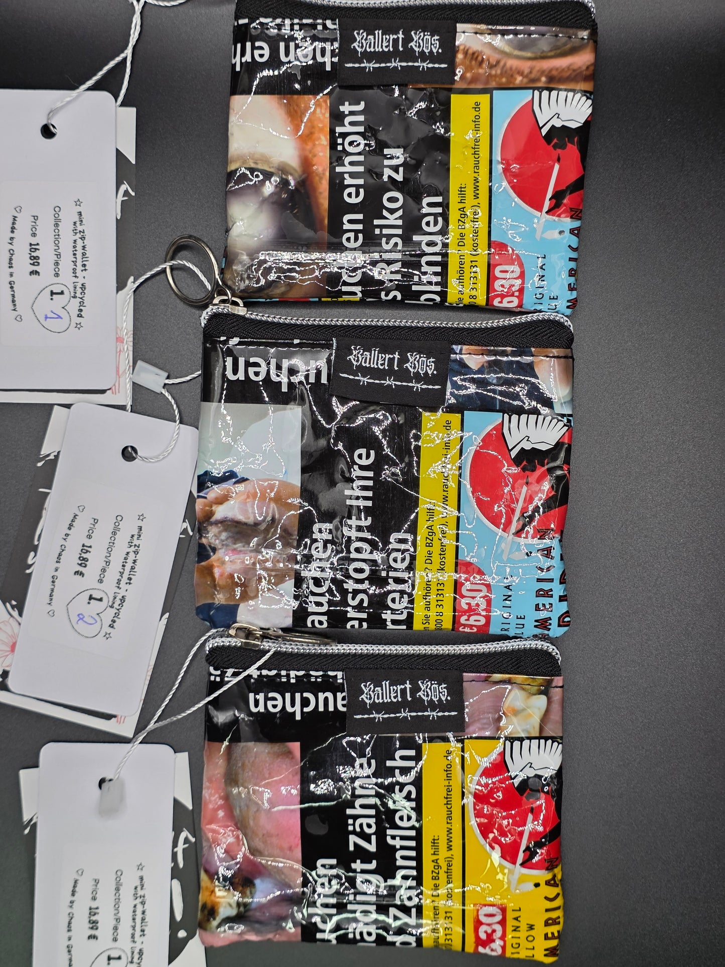 Mini zip wallets - Upcycled