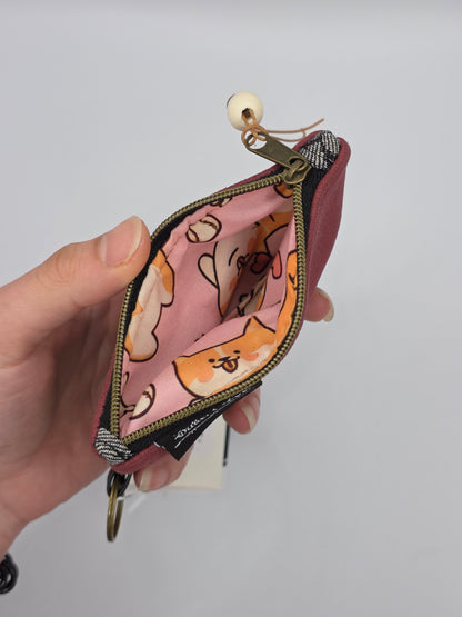Mini Zip Wallet - Red - Cats & Dogs