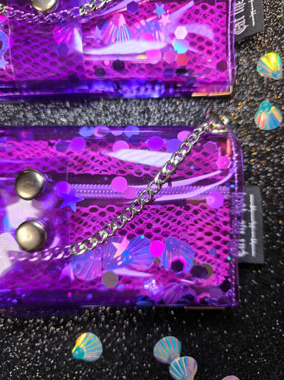 ☆ Shaker Jelly Tabakbeutel, Transparent, Lila Muscheln