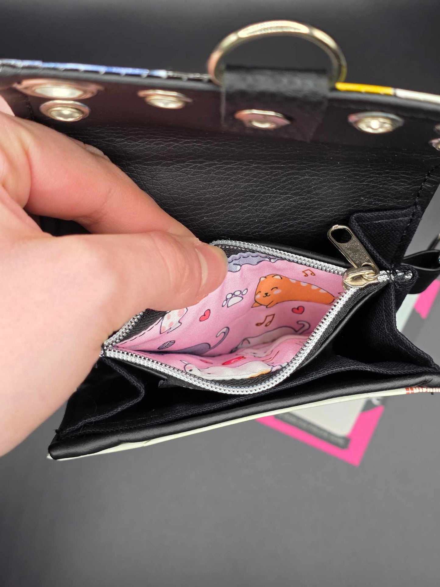 W15.4 wallet - upcycled, cats