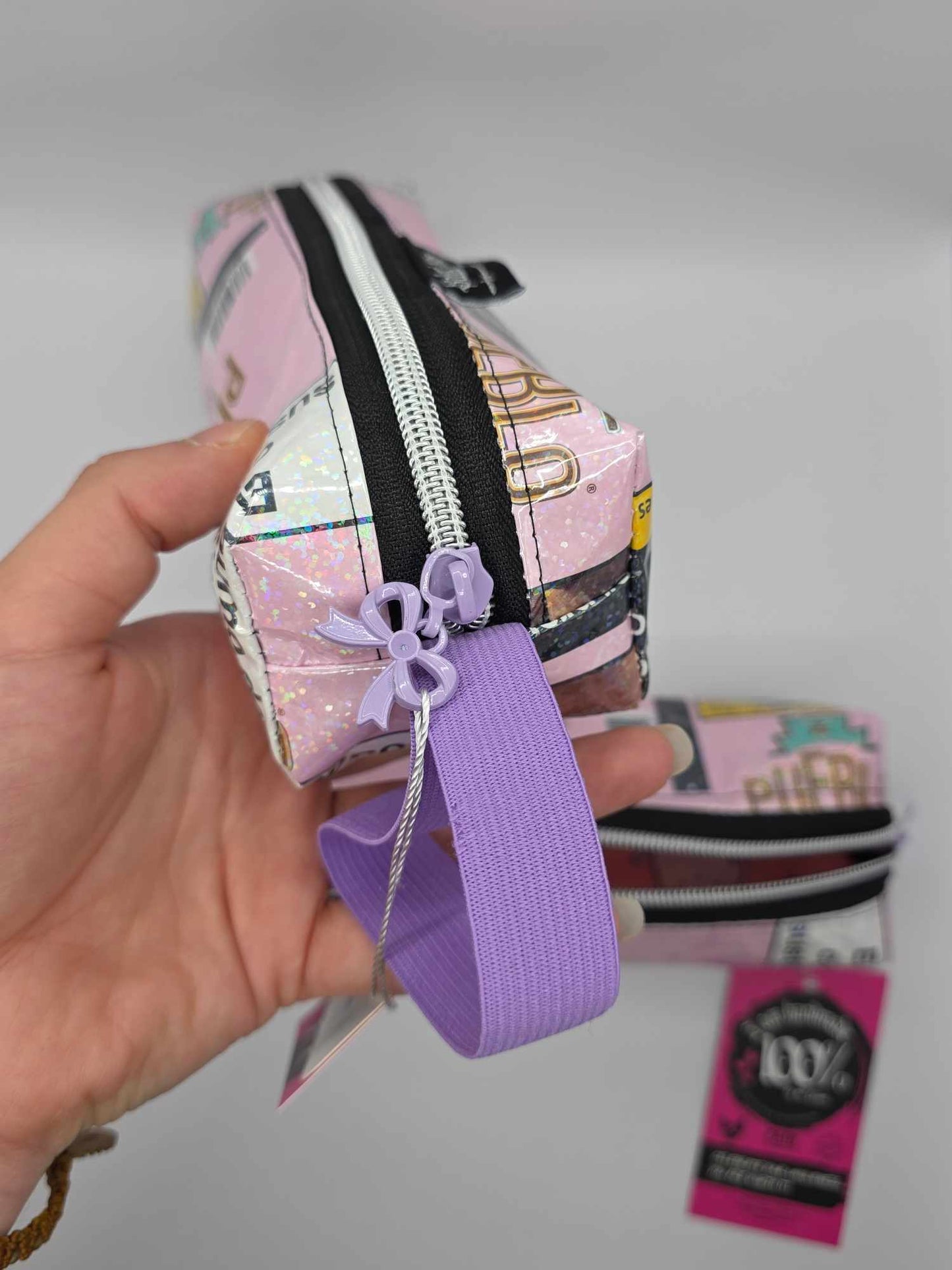 ✨️Holo✨️BB6.1-2 Boxy Bag Pencil Case - upcycled, rosa