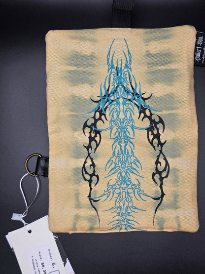 5.9 Tabacco pouch, Tribals, minty yellow batik
