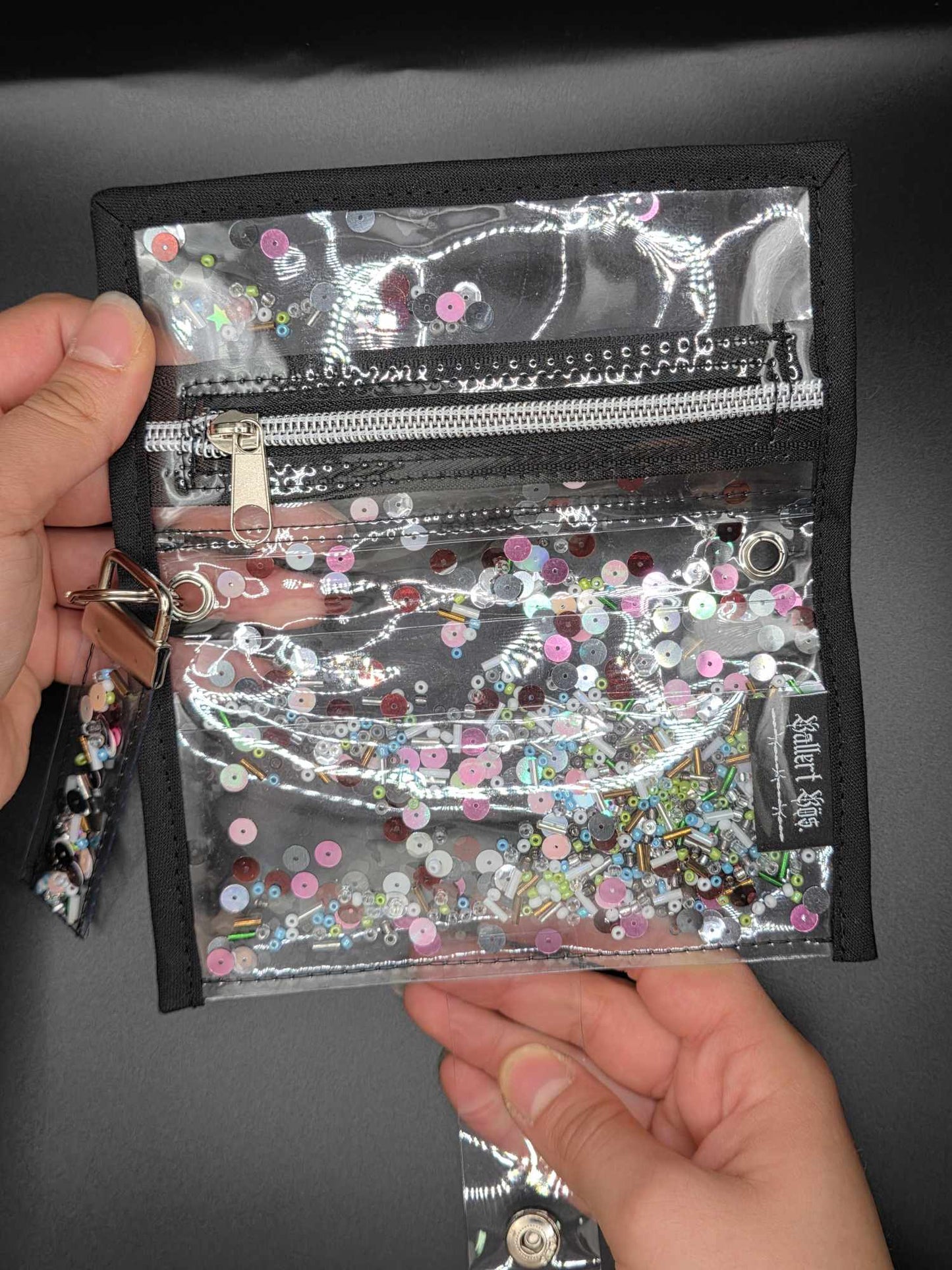 Vinyl Tabaktasche, Transparent, Fidget-Edition "Perlen"