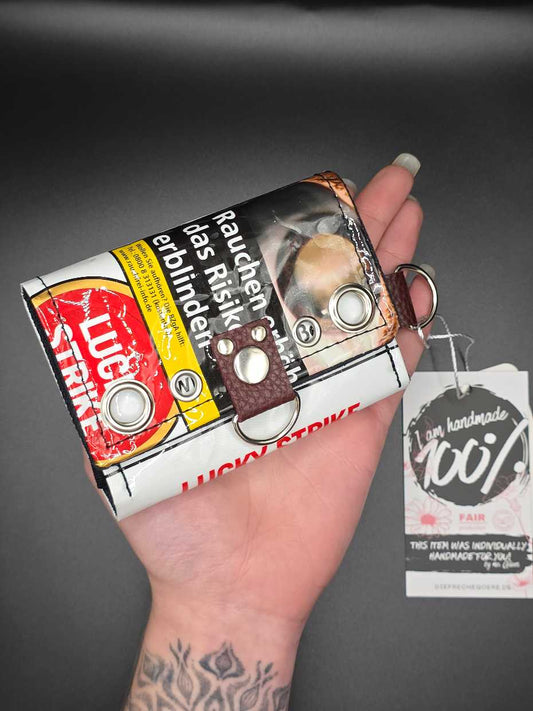 10.7 wallet - upcycled, happy cats