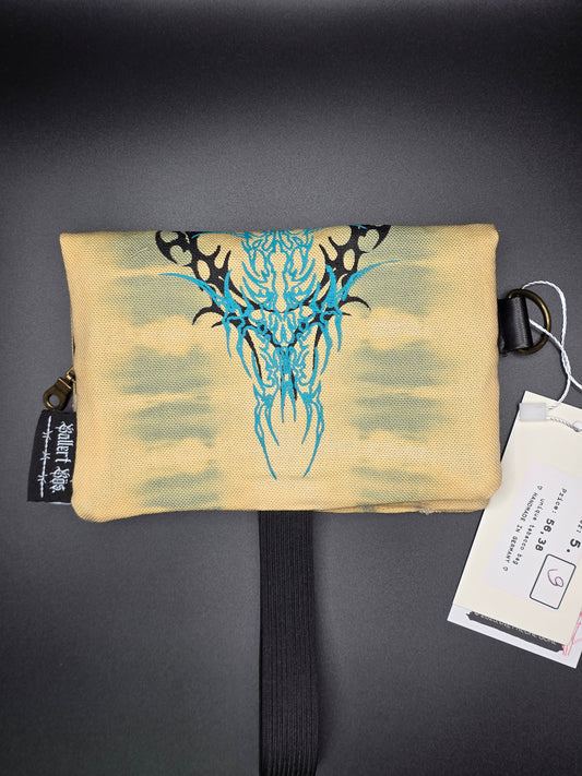 5.9 Tabacco pouch, Tribals, minty yellow batik