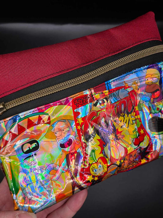 TB2.1 Trippy Zip Bag - upcycled, rot