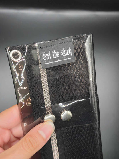 Vinyl Tabaktasche, Transparent, schwarz