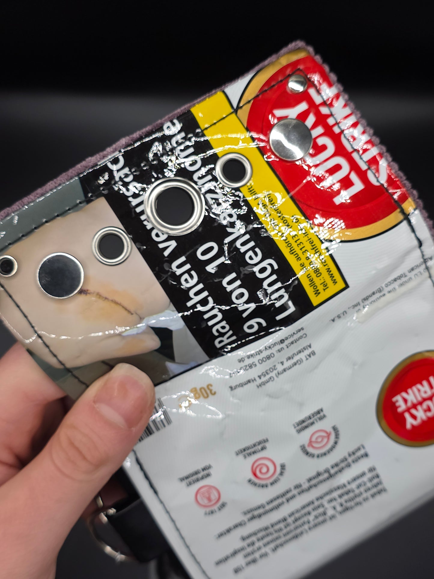 9.3 wallet, upcycled, white cats