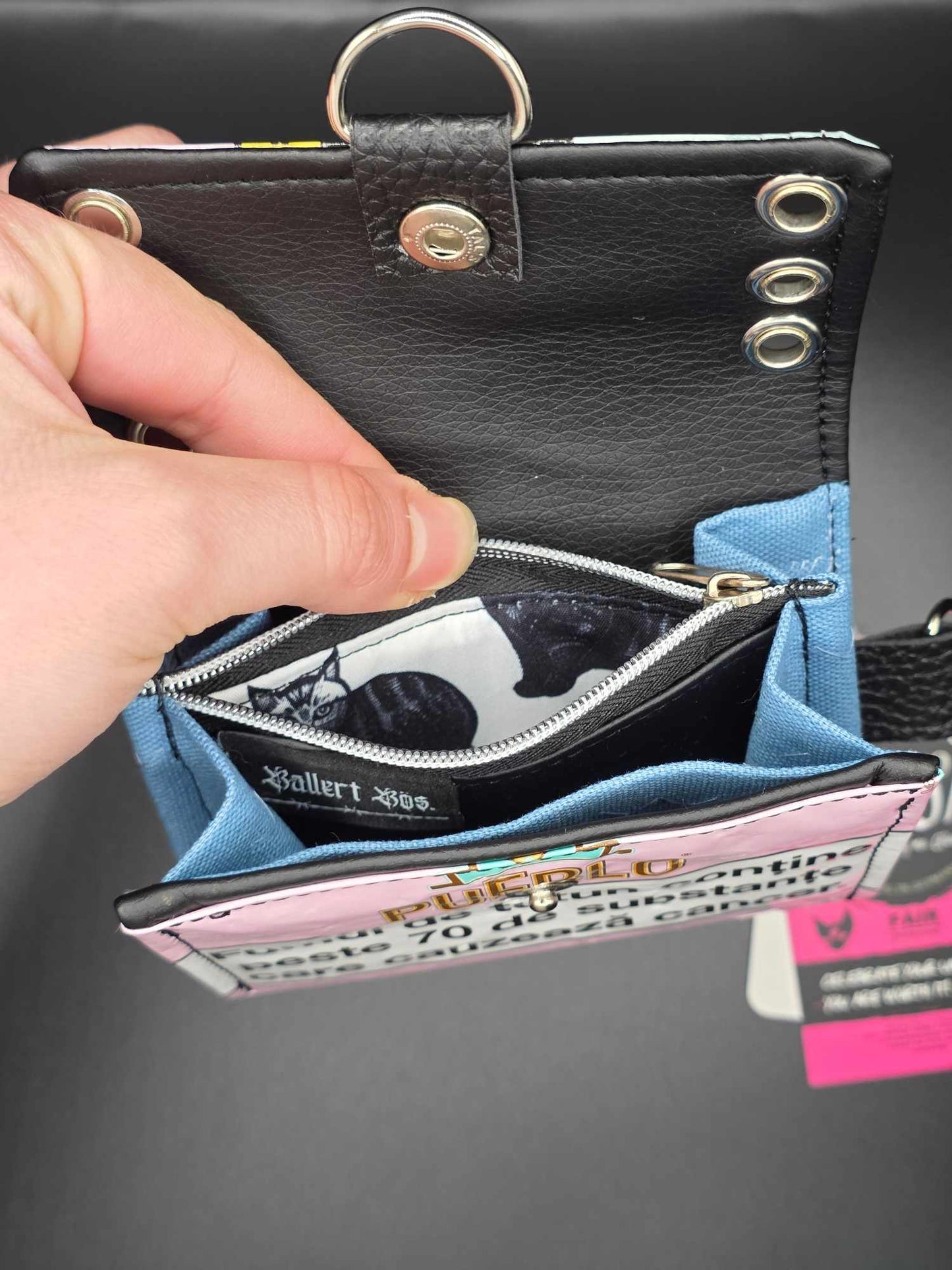 W16.2 wallet - upcycled, cats