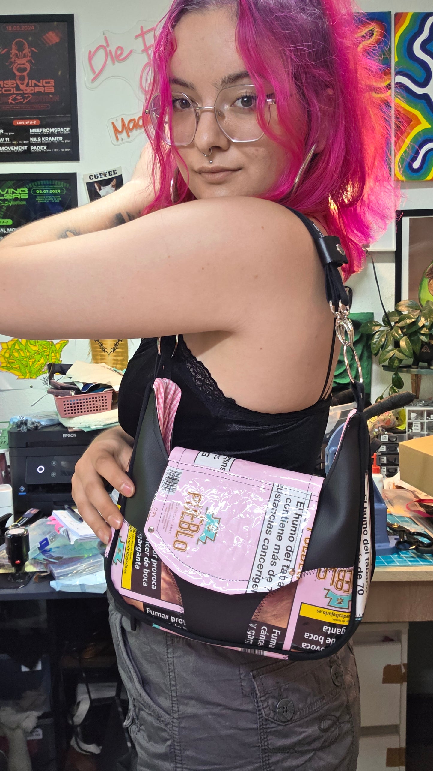 Tabak Handtasche, Version 2 - rosa