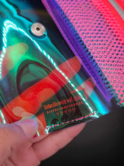Vinyl Tabaktasche, Transparent, rainbow-pink