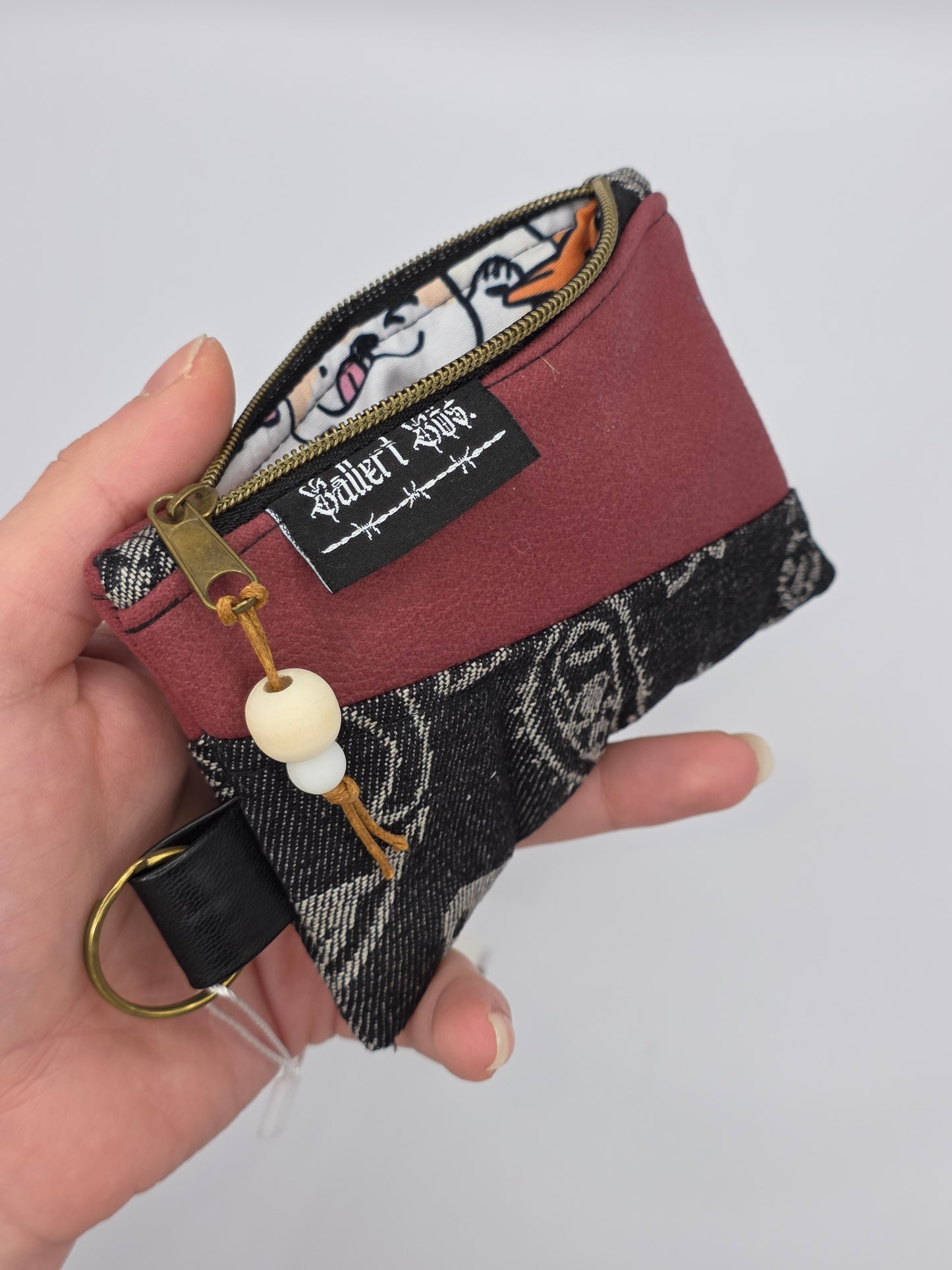 Mini Zip Wallet - Red - Cats & Dogs