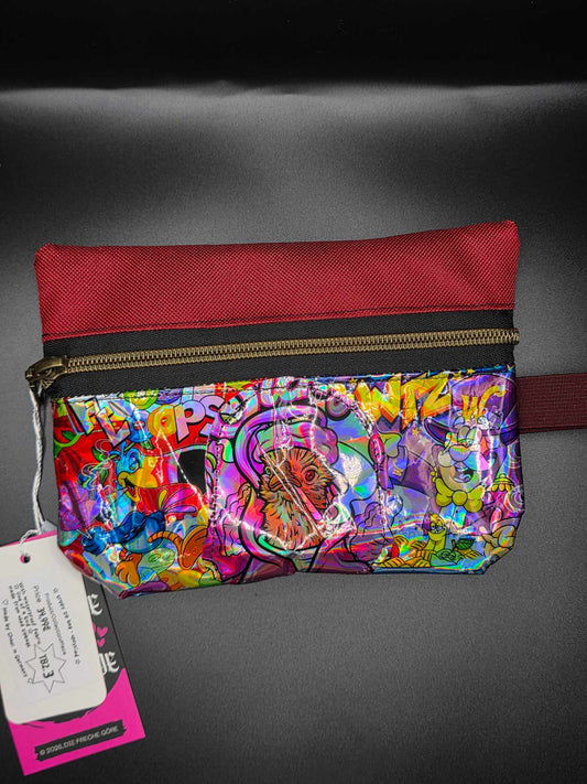 TB2.3 Trippy Zip Bag - upcycled, rot
