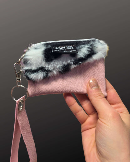 Snake Zip Wallet, pink with wristband