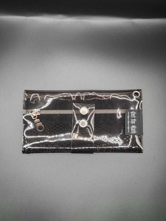 Vinyl Tabaktasche, Transparent, schwarz