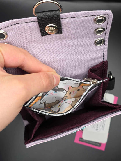 W17.6 wallet - upcycled, cats ✨️holo glass✨️