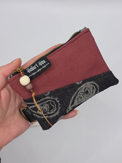 Mini Zip Wallet - Red - Cats & Dogs