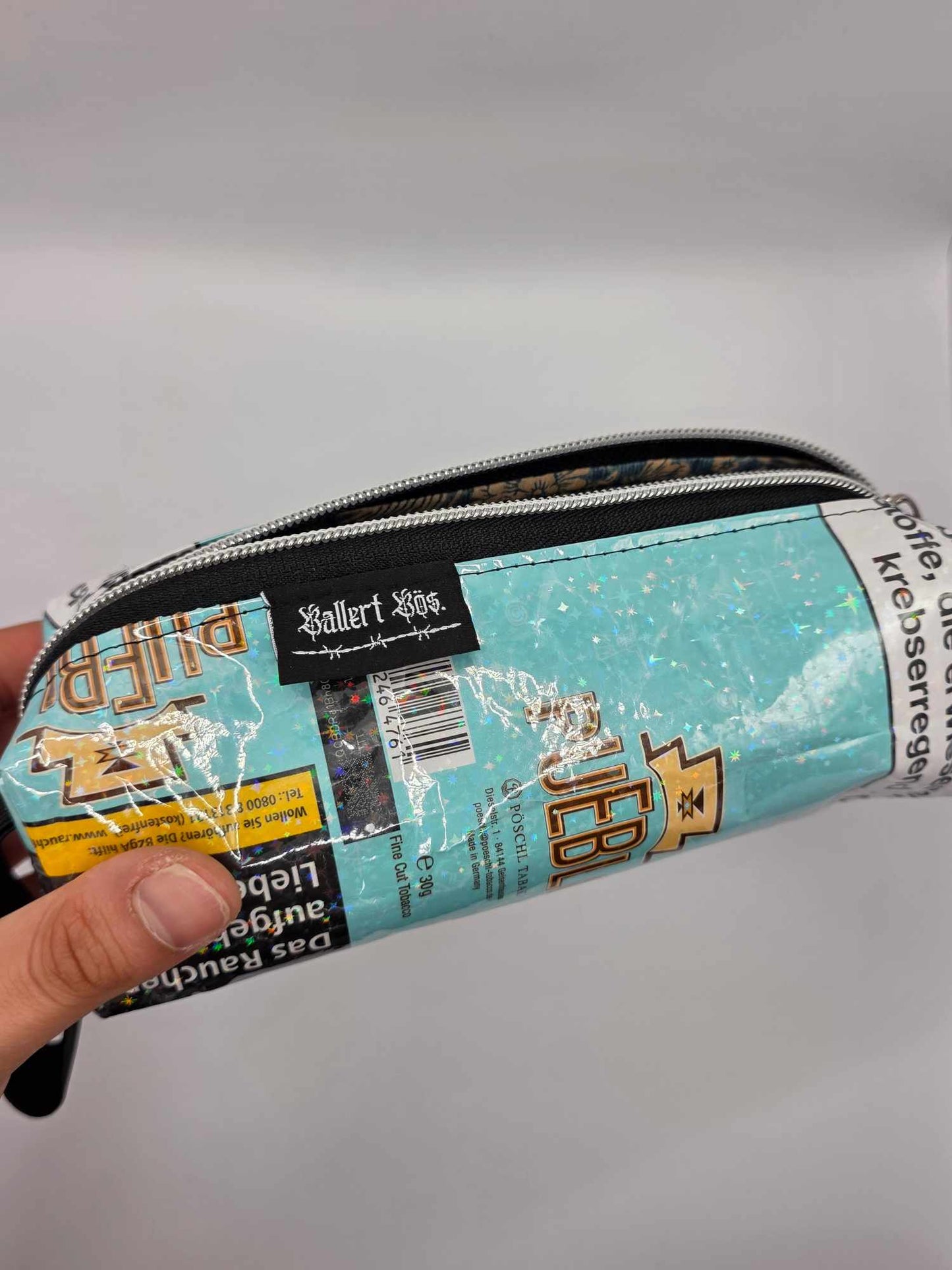 ✨️Holo✨️BB6.3 Boxy Bag Pencil Case - upcycled, hellblau