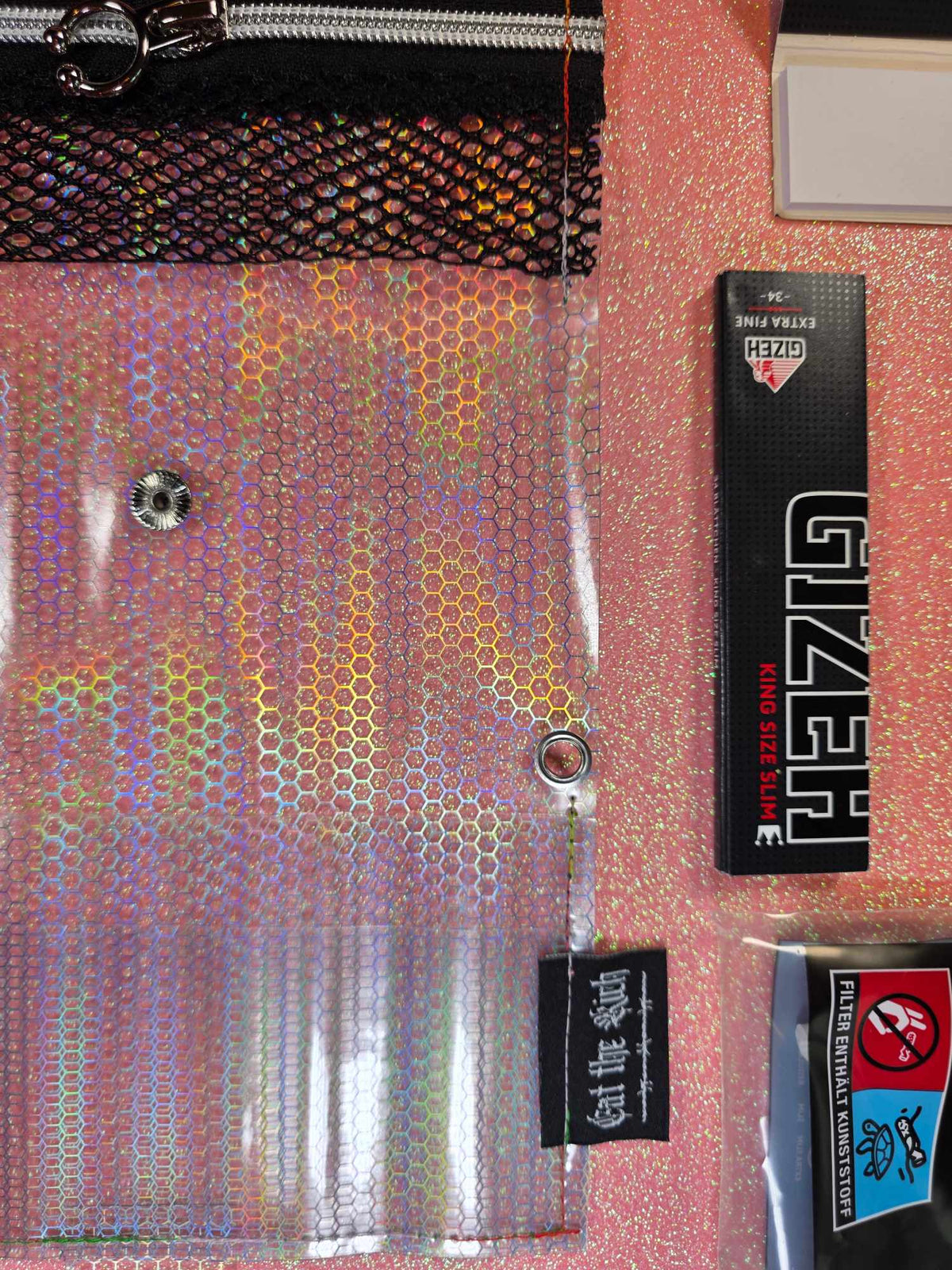 Jelly Tabakbeutel, Transparent, Hexa Holographic