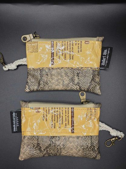 mini zip wallet - Upcycled, beige-snake 2